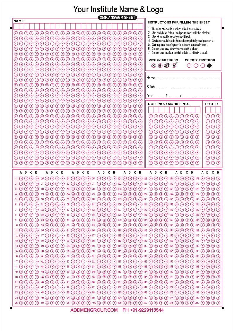 ACR Hav/JCO OMR Sheet - Master
